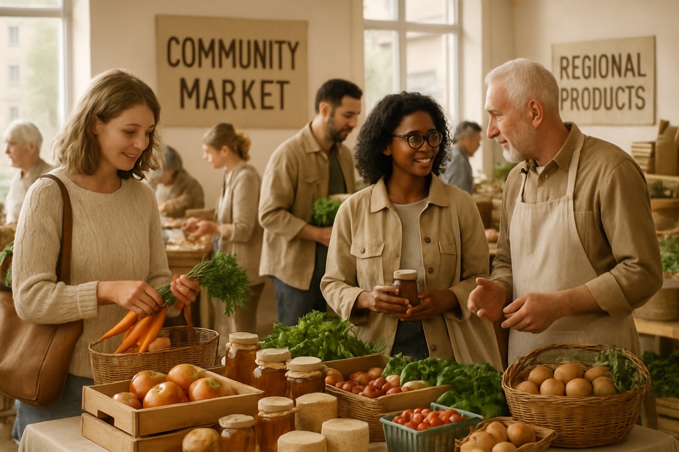 Regionaler Markt mit lokalen Erzeugern